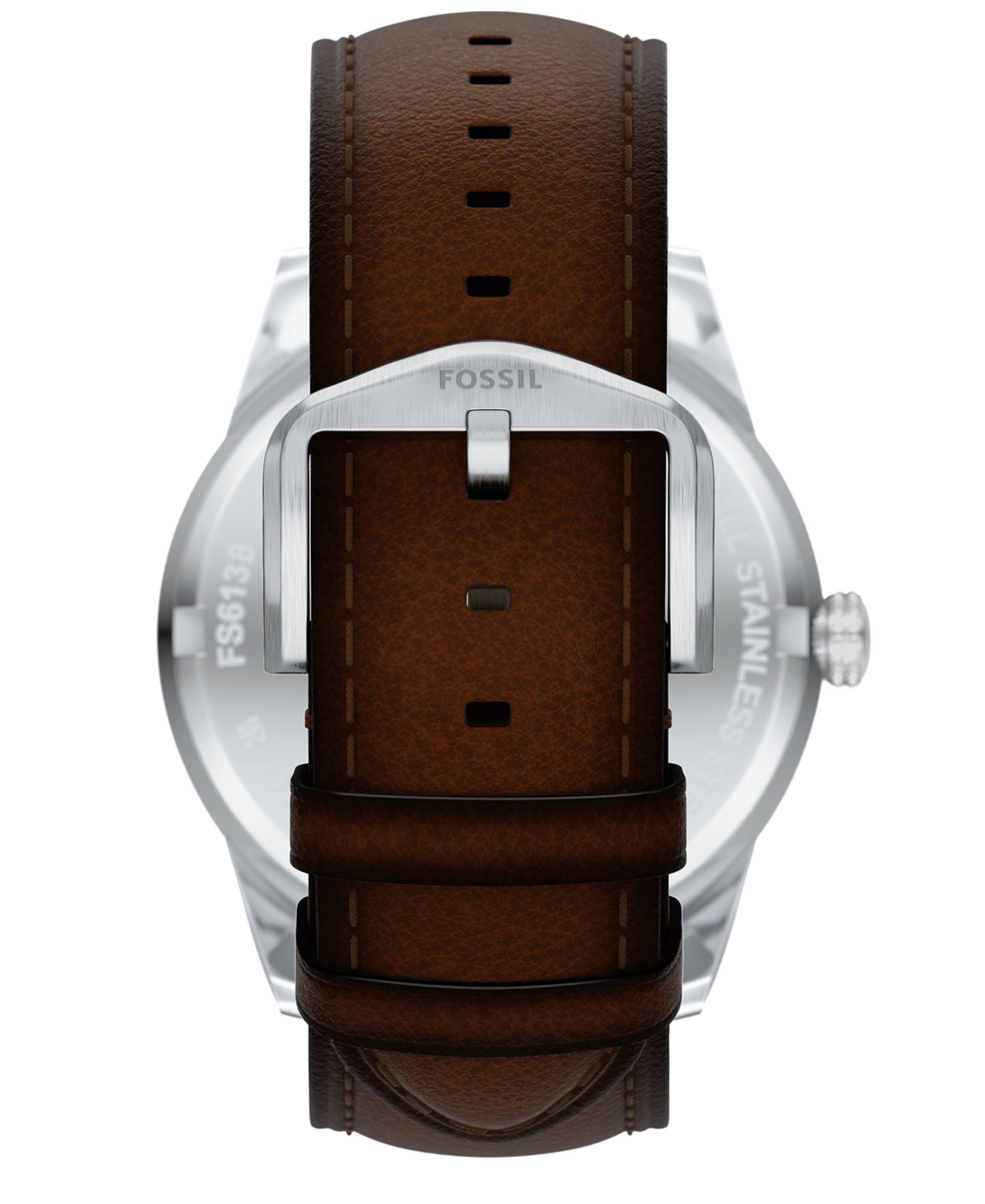 Мужские часы Fossil Pearson Multifunction Brown Leather Watch, 42mm — фото 3