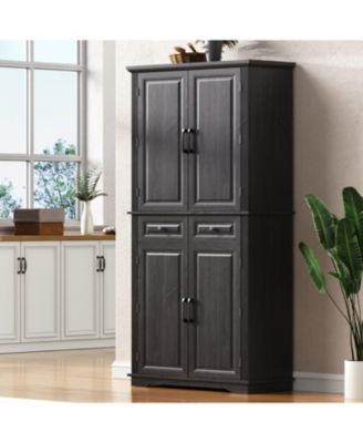 71" Farmhouse Pantry Cabinet with Pull Out Organizers