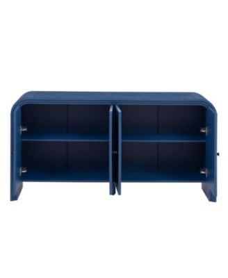 Woven Wood Slat Door Sideboard