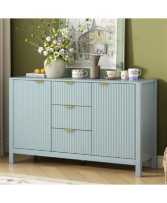 Wave Design Sideboard - Adjustable Shelves Drawers Soft-Close Doors
