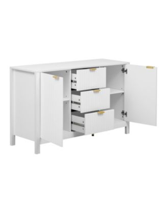 Wave Design Sideboard - Adjustable Shelves Drawers Soft-Close Doors