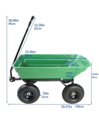 Folding Garden Dump Cart with 300 lb Capacity