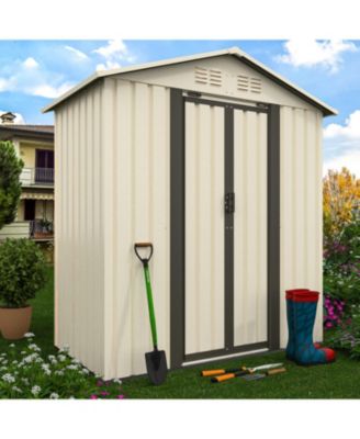 Outdoor Storage Garden Shed 5FTx3FT Apex Roof White