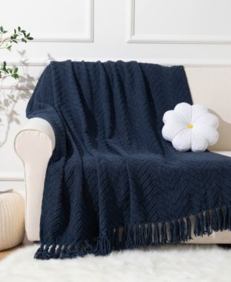 Herringbone Chenille Knit Throw, 60"x 80"