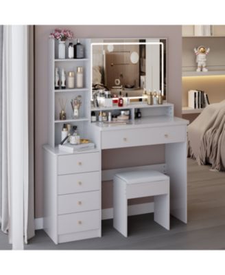 41" LED Mirror Vanity Table with Stool