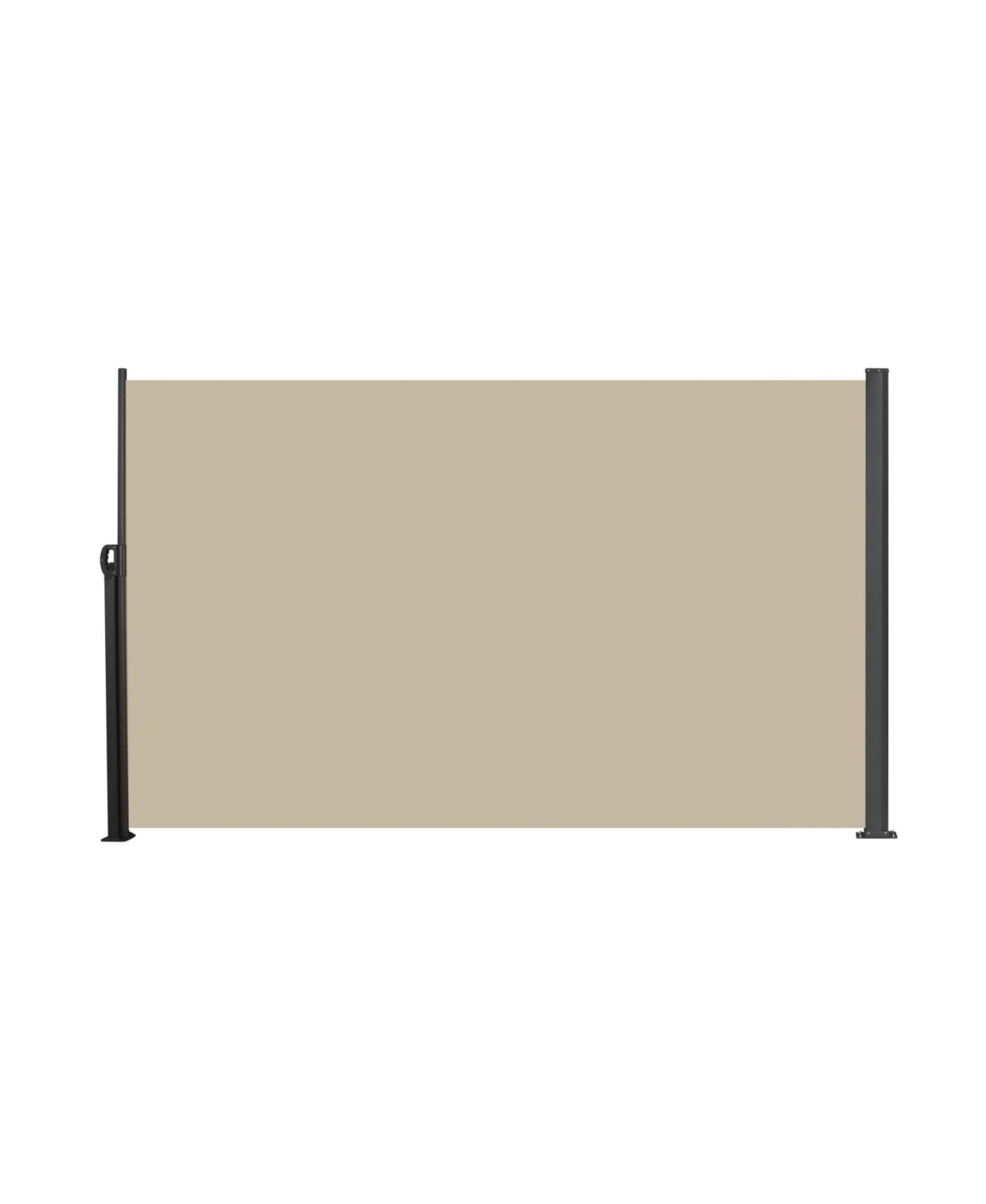 Retractable Side Awning, 118&#x22; x 71&#x22; - Acacia wood,beige