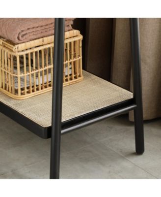 Oak & Rattan Clothes Rack