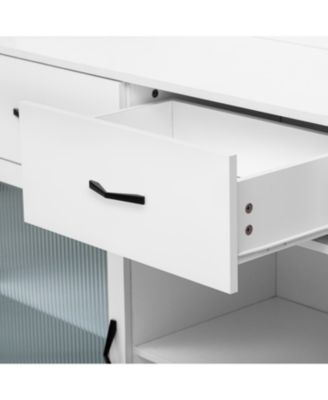 White Solid Wood Sideboard