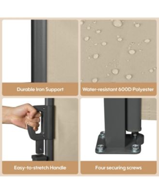 Retractable Side Awning 118" x 63" Dark Grey