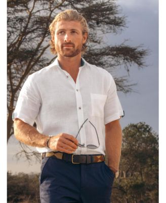 Men's Regular Fit Short Sleeve Linen Shirt