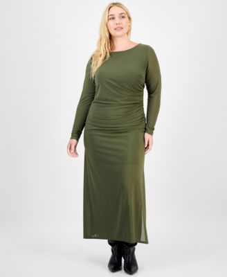 Bar III - Plus Size Mesh Maxi Dress