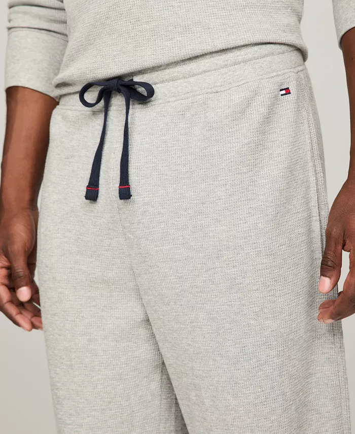 Men's Classic-Fit Waffle-Knit Thermal Pajama Joggers - thumbnail 8