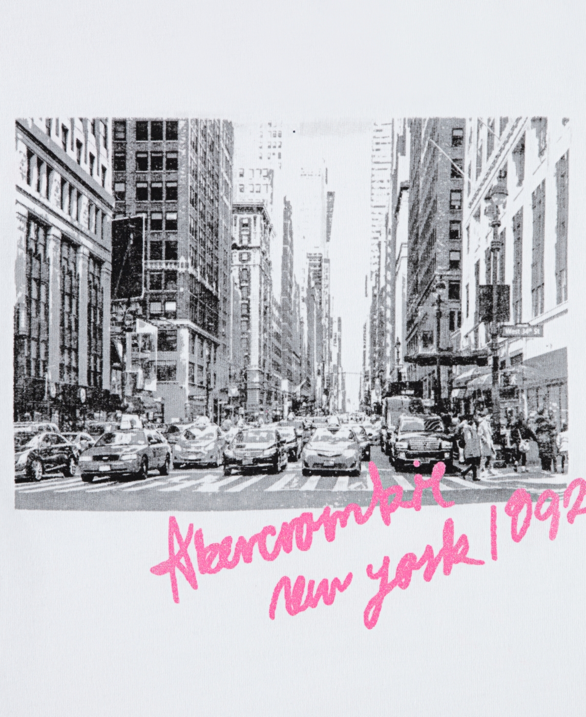 Abercrombie Girls New York City Streets Boxy T-shirt In White
