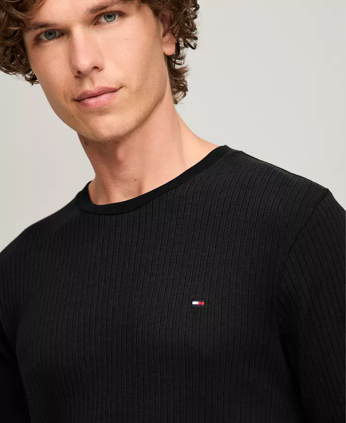 Men's Ribbed Long-Sleeve Pajama Shirt - thumbnail 3
