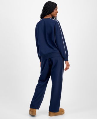 Juniors' 97 Blossom Crewneck Sweatshirt & Piped Sweatpants