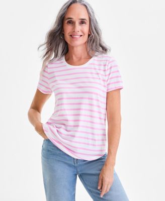 Style & Co - Petite Essential Stripe Short-Sleeve T-Shirt