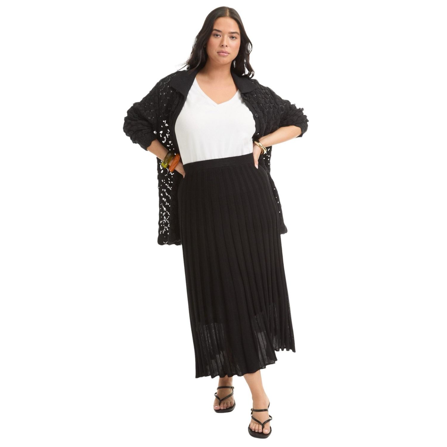 Women's June and Vie Pleated Midi Skirt