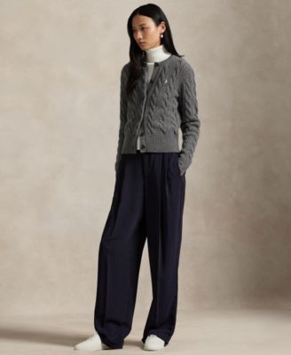 Women's Cable-Knit Wool-Cashmere Cardigan Sweater