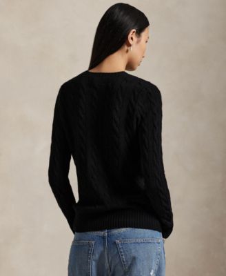 Women's Cable Wool-Cashmere Crew Neck Sweater