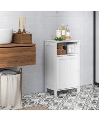 Bathroom Freestanding  Adjustable Shelf Floor Storage Cabinet