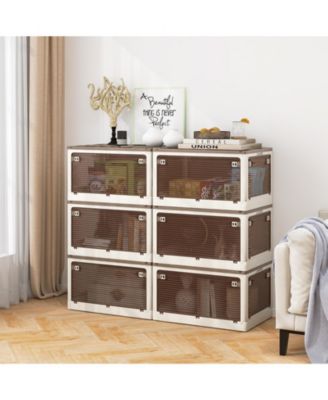 3-Pack Stackable Storage Bins with Lids with 5 Opening Ways