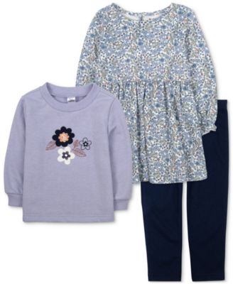 Baby Essentials - Baby Girls Style Me Your Way Floral Shirt, Dress & Leggings, 3 Piece Set