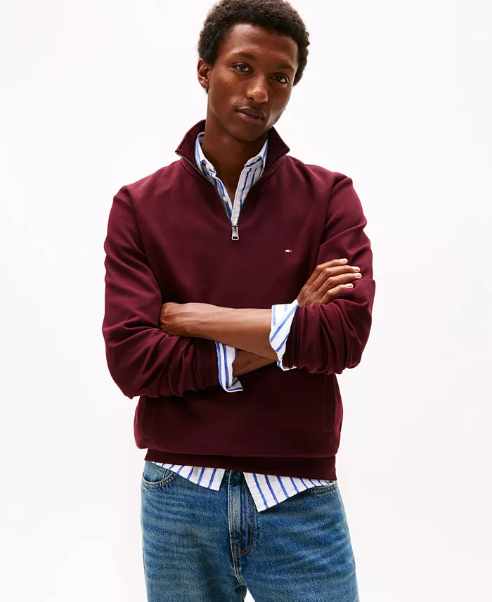 Men's Essential Intechno Knit Regular-Fit Quarter-Zip Sweatshirt - thumbnail 9