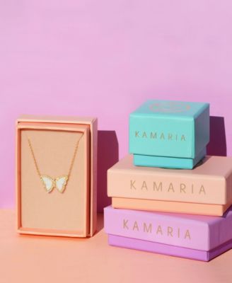Butterfly Necklace with Lab-Grown Opal in 14k Gold Plated Sterling Silver
