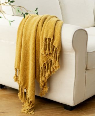 Fringe Tassels Chenille Throw, 50" x 60"