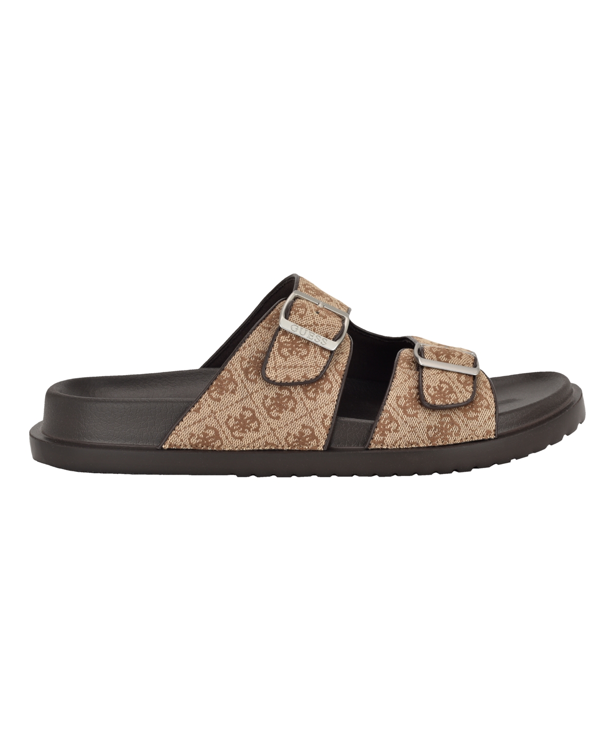 Guess Men's Verone Double Strap Fashion Slides In Brown