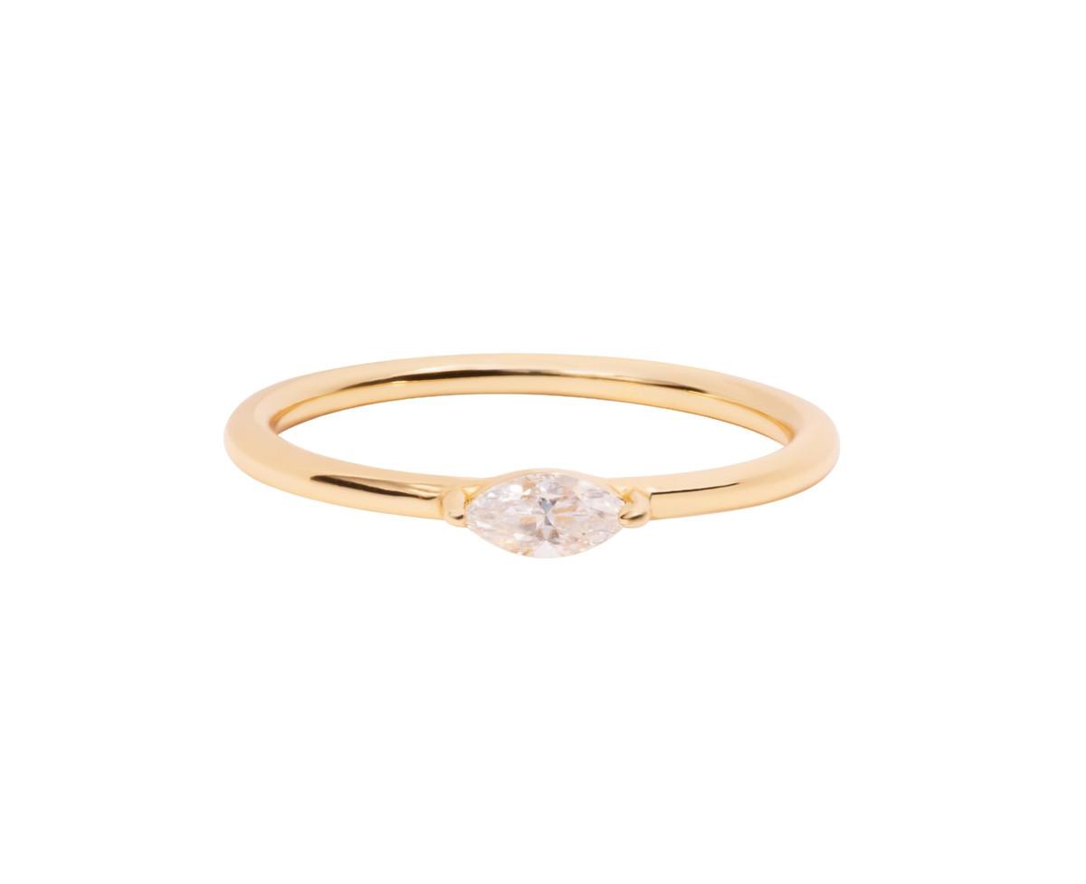 Marquise Birthstone Ring - April Moissanite - Moissanite