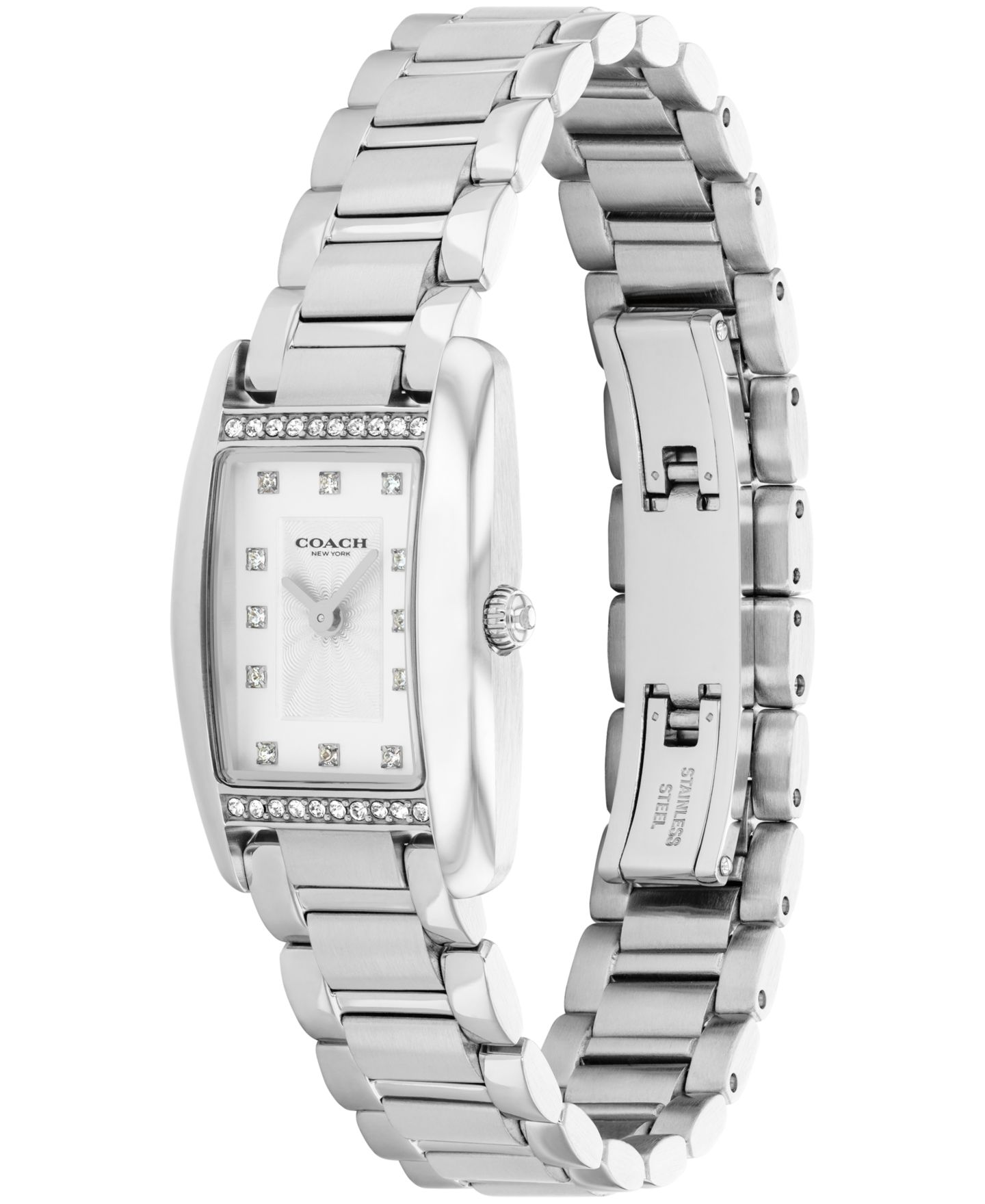 Женские часы COACH Reese Silver Tone Stainless Steel Bracelet Watch, 20mm — фото 4