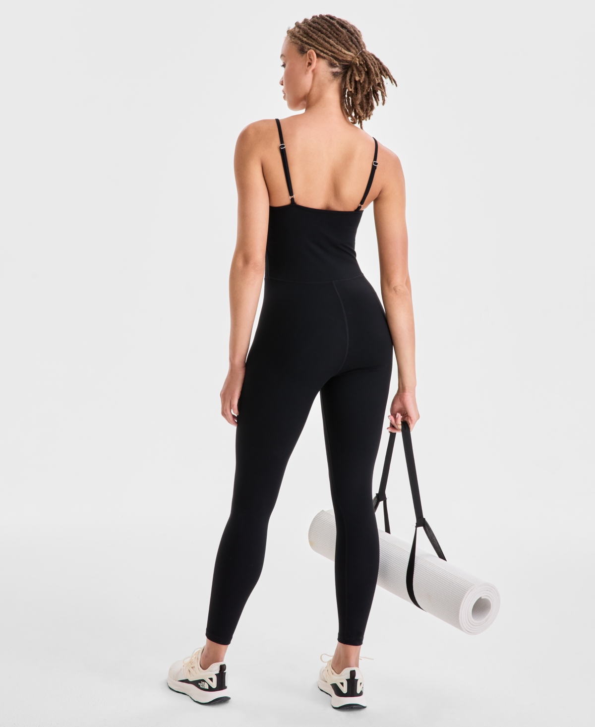Id Ideology Women's Soft Flex Square-neck Bodysuit, Macy's Exclusive In Black