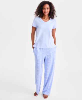 Charter Club - Women's Solid V-Neck Short-Sleeve Sleepwear Top
