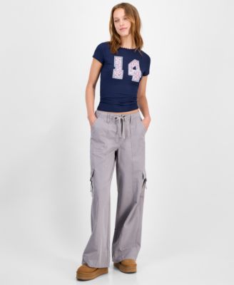 Juniors' Drawstring Cargo Utility Pants