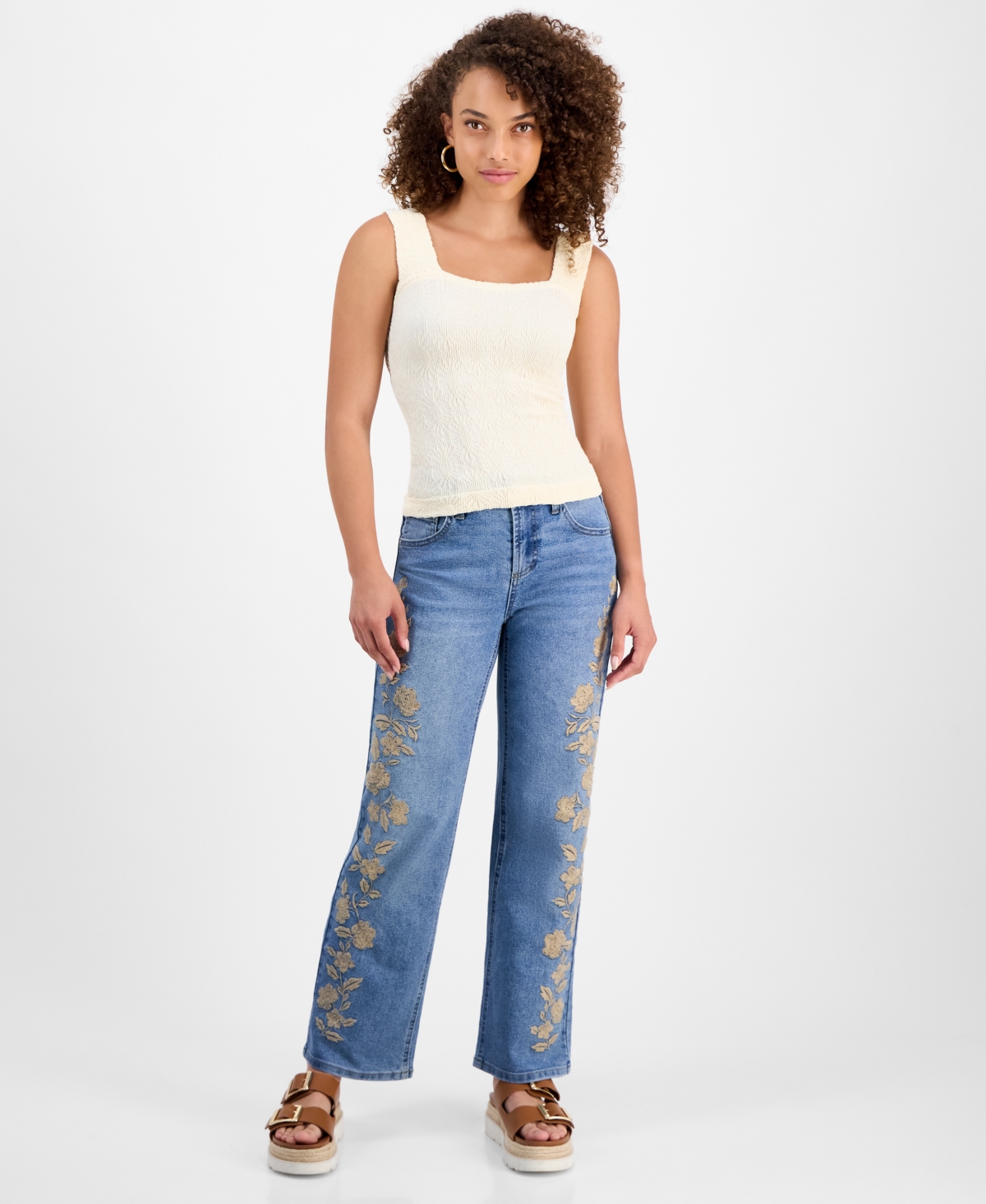 And Now This Petite Textured Seamless Tank Top, Macy's Exclusive In Brown