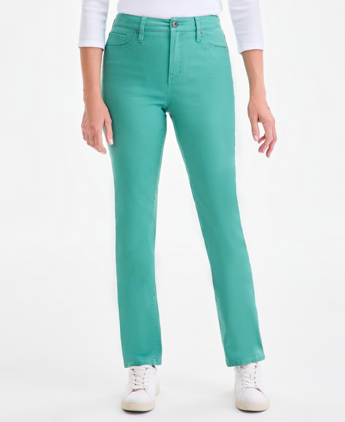 Style & Co Women's Straight-Leg High Rise Twill Pants