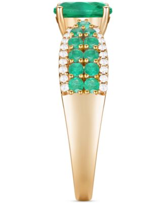 Gemstone (1-1/10 ct. t.w.) & Diamond (1/5 ct. t.w) Oval Ring in 14k Gold