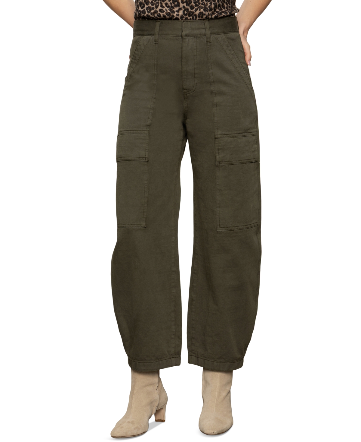 Sanctuary Women's Boyfriend High-rise Utility Cotton Pants In Brown