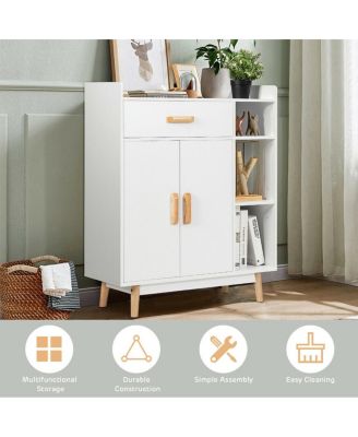 Floor Storage Cabinet Free Standing Cupboard Chest with 1 Drawer