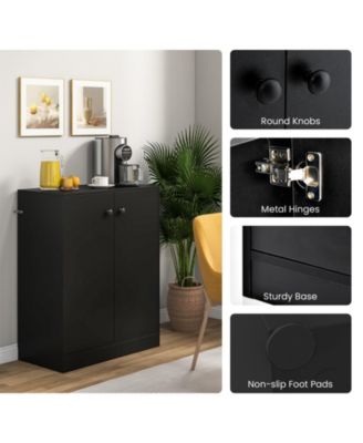 2-Door Modern Floor Storage Cabinet with 3-Tier Shelf
