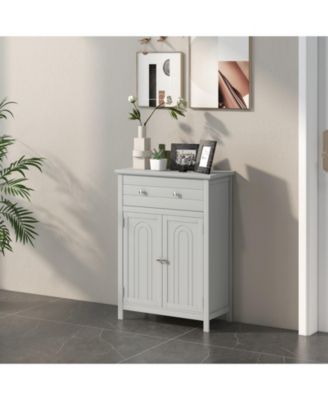 2-Door Freestanding Bathroom Cabinet with Drawer and Adjustable Shelf