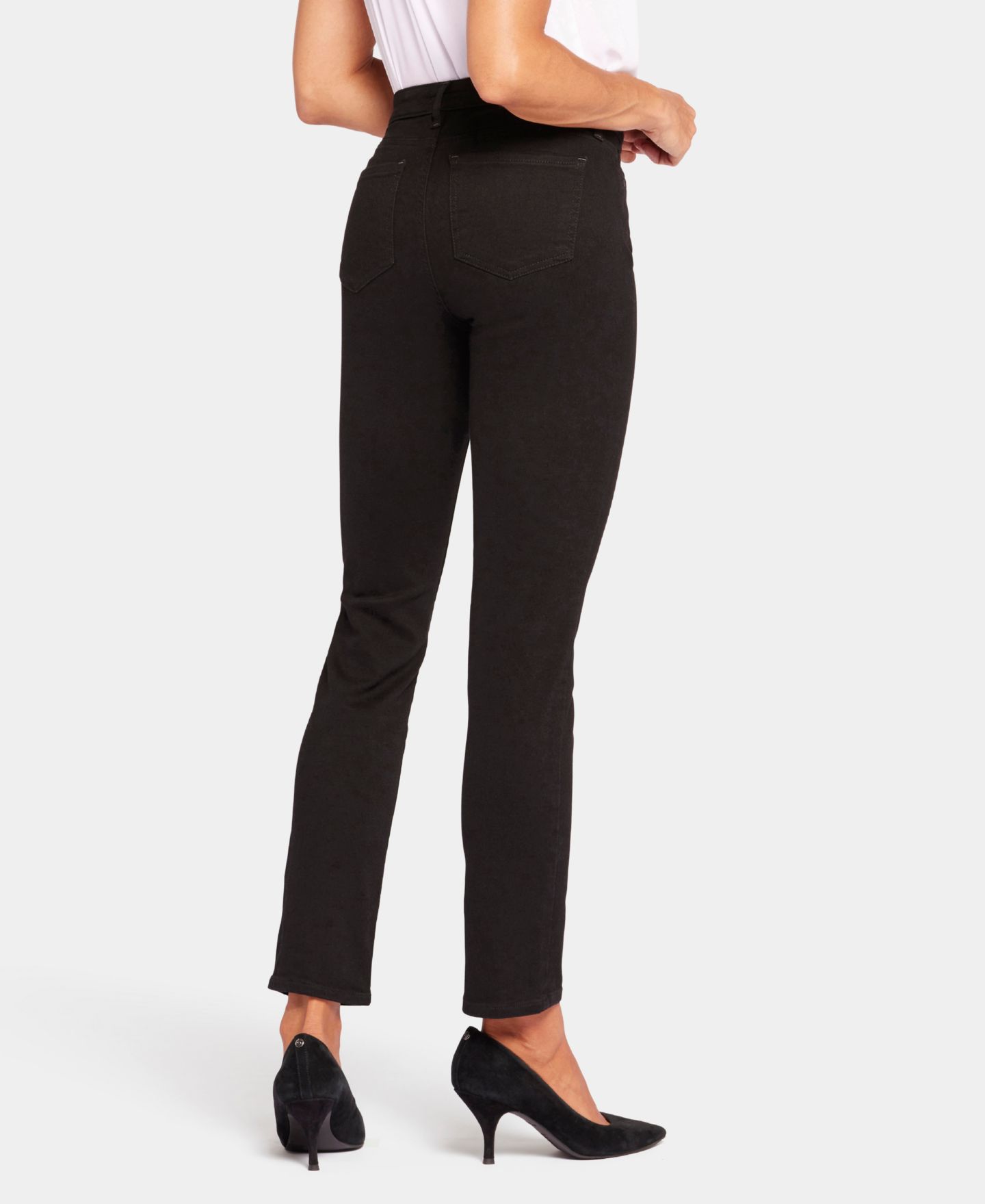 Женские джинсы NYDJ Petite Sheri Slim Pull On, цвет: Чёрный — фото 3