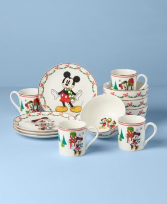 Disney Holiday 12 Pc. Dessert Set, Service for 4