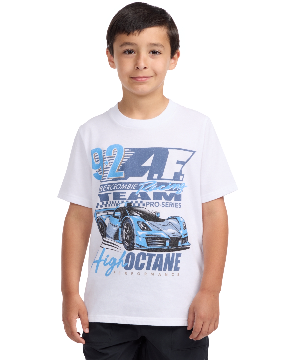Abercrombie Boys F1 Zoom Graphic T-shirt In White