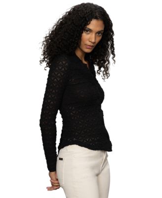 Women's Dreamgirl Lace Button-Up Shirt