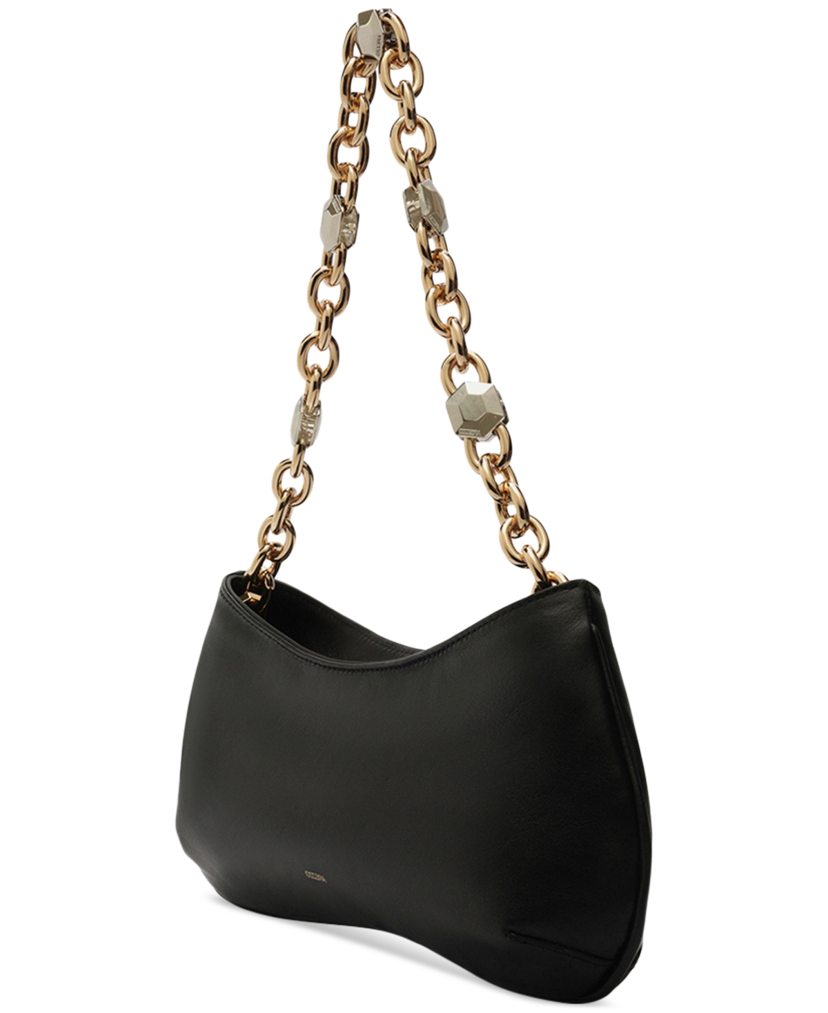 Arezzo Luna Small Leather Baguette In Black