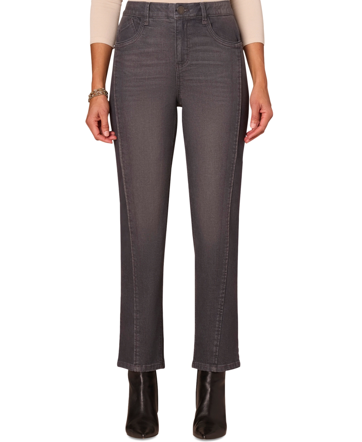 Democracy Women's High-rise Straight-leg Ankle Jeans In Gray