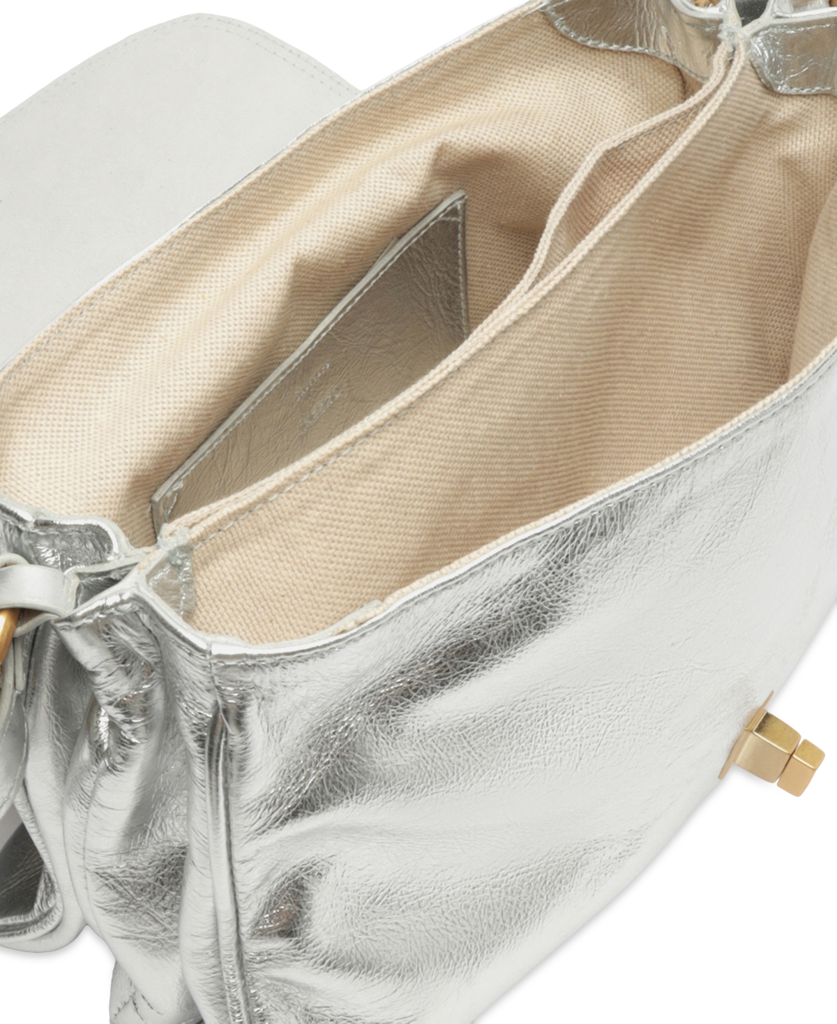 Arezzo Ivy Large Leather Crossbody In Gray