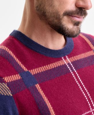 Men's Patrick Regular-Fit Plaid 100% Cashmere Sweater, Macy's Exclusive